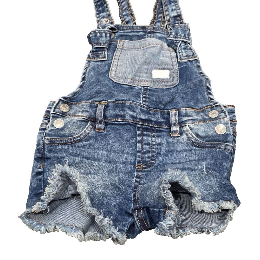 7 For All Mankind Overalls Denim Pants Blue Girls Size 18 months A006063